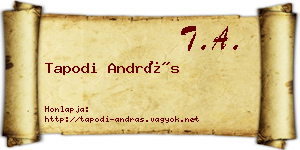 Tapodi András névjegykártya